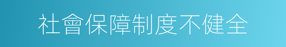 社會保障制度不健全的同義詞