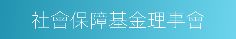 社會保障基金理事會的同義詞