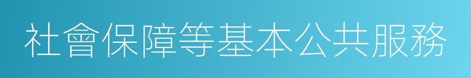 社會保障等基本公共服務的同義詞