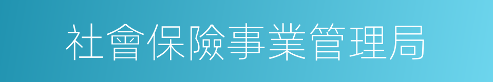 社會保險事業管理局的同義詞