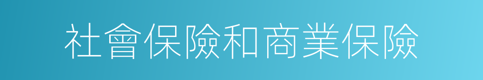 社會保險和商業保險的同義詞