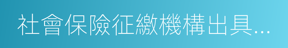 社會保險征繳機構出具的社會保險費明細賬的同義詞