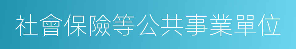 社會保險等公共事業單位的同義詞