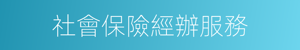 社會保險經辦服務的同義詞