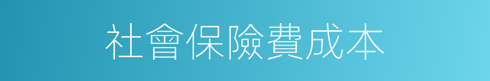 社會保險費成本的同義詞