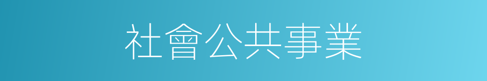 社會公共事業的同義詞