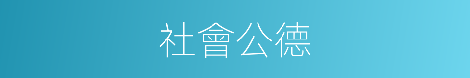 社會公德的意思