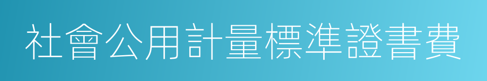 社會公用計量標準證書費的同義詞