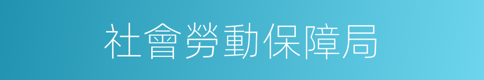 社會勞動保障局的同義詞