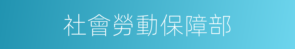 社會勞動保障部的同義詞