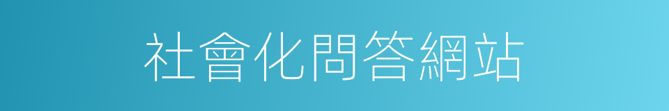 社會化問答網站的同義詞