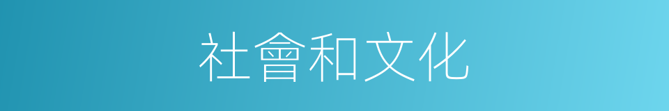 社會和文化的同義詞
