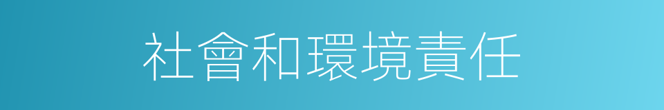 社會和環境責任的同義詞