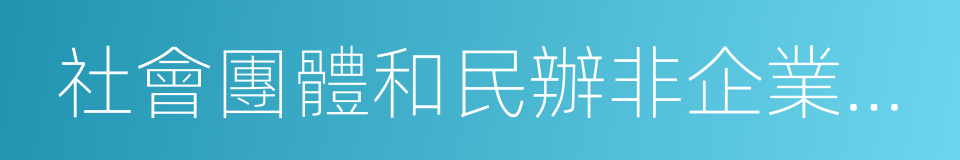 社會團體和民辦非企業單位的同義詞