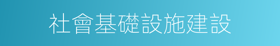 社會基礎設施建設的同義詞