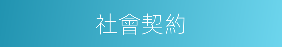 社會契約的同義詞