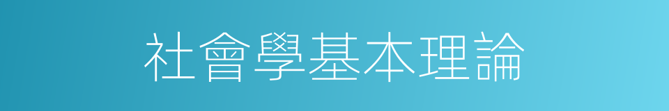 社會學基本理論的同義詞