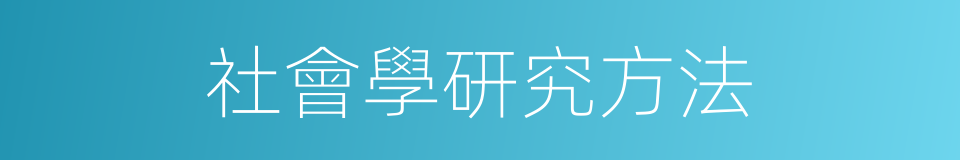 社會學研究方法的同義詞
