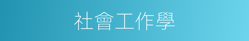 社會工作學的同義詞