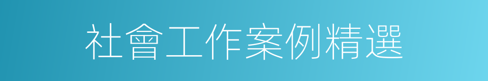 社會工作案例精選的同義詞