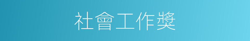 社會工作獎的同義詞