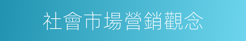 社會市場營銷觀念的同義詞