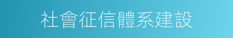 社會征信體系建設的同義詞