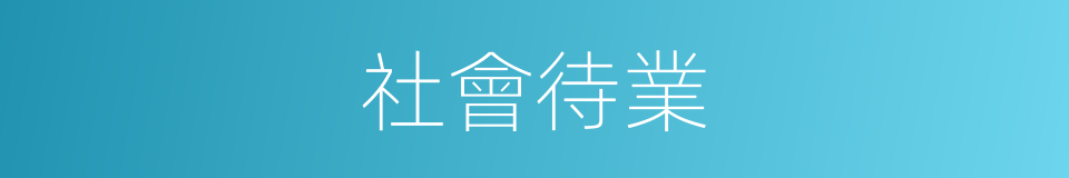 社會待業的同義詞