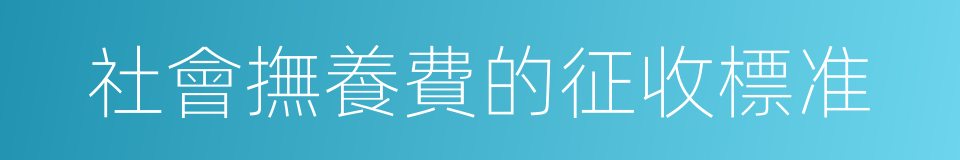 社會撫養費的征收標准的同義詞