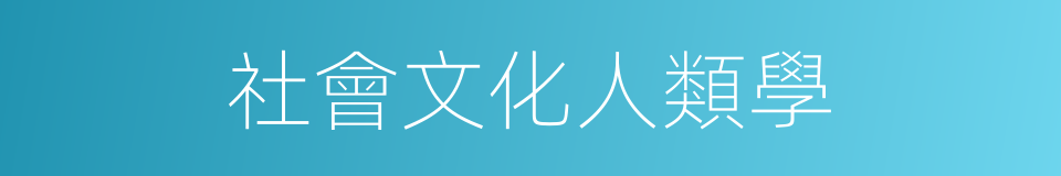 社會文化人類學的同義詞