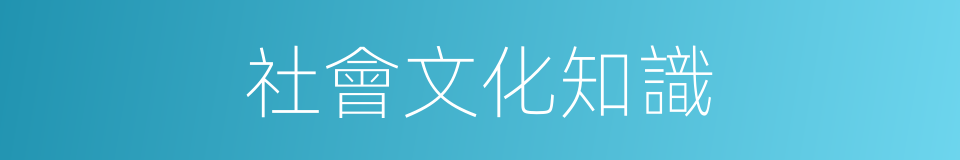 社會文化知識的同義詞
