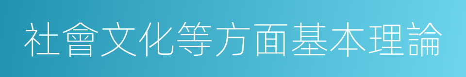 社會文化等方面基本理論的同義詞