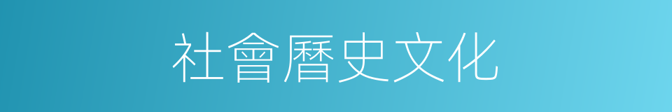 社會曆史文化的同義詞