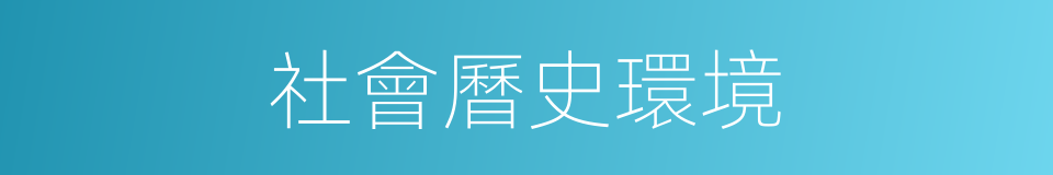 社會曆史環境的同義詞