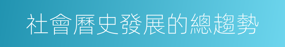 社會曆史發展的總趨勢的同義詞