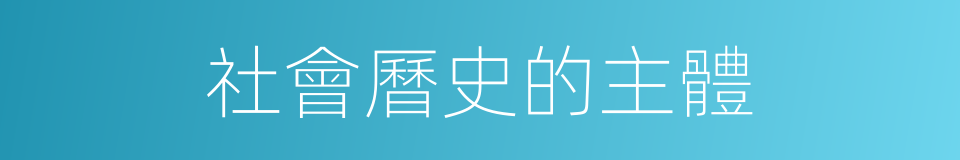 社會曆史的主體的同義詞