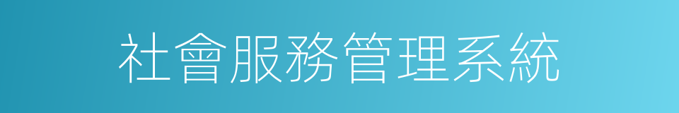 社會服務管理系統的同義詞