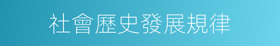社會歷史發展規律的同義詞