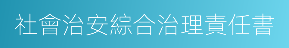 社會治安綜合治理責任書的同義詞