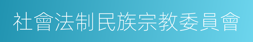 社會法制民族宗教委員會的同義詞