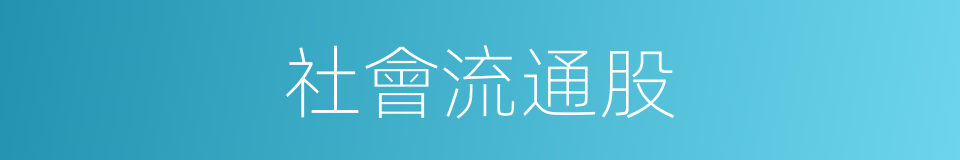 社會流通股的同義詞