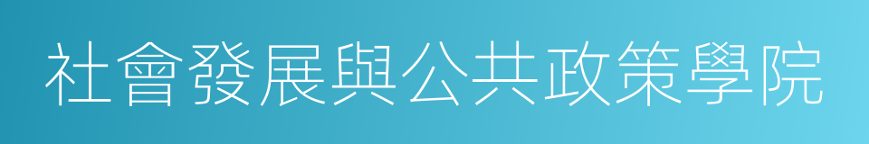 社會發展與公共政策學院的同義詞