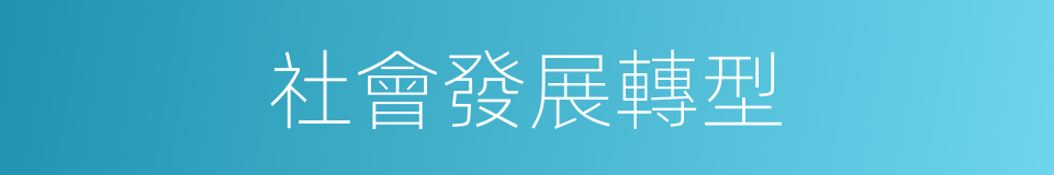 社會發展轉型的同義詞