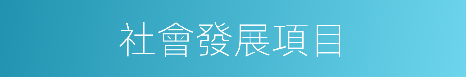 社會發展項目的同義詞