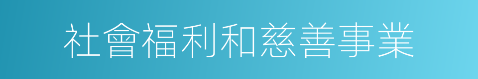 社會福利和慈善事業的同義詞