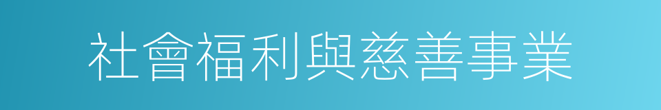 社會福利與慈善事業的同義詞