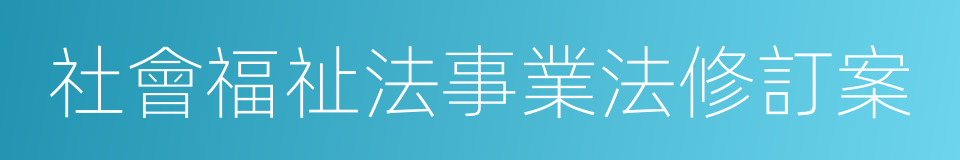 社會福祉法事業法修訂案的同義詞