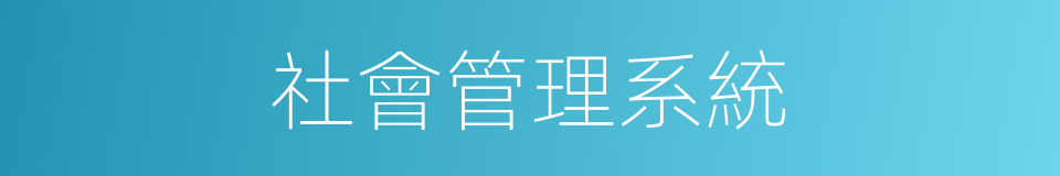 社會管理系統的同義詞