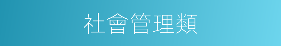 社會管理類的同義詞