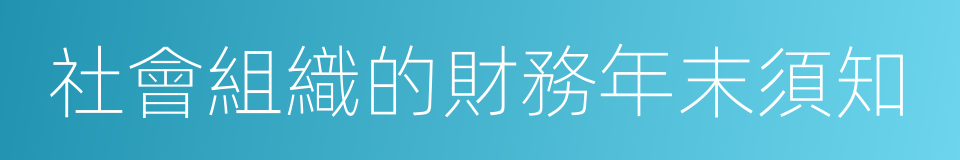 社會組織的財務年末須知的同義詞